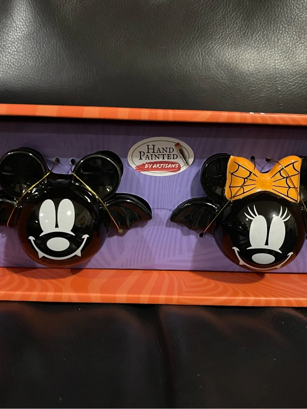 Halloween Disney Mickey and Minnie Bat Salt and Pepper Shakers